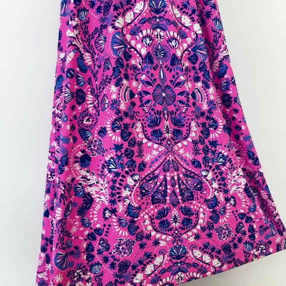 Lilly Pulitzer Solana One Shoulder Maxi Dress Havana Pink Turtle Tidepool L - Picture 6 of 12